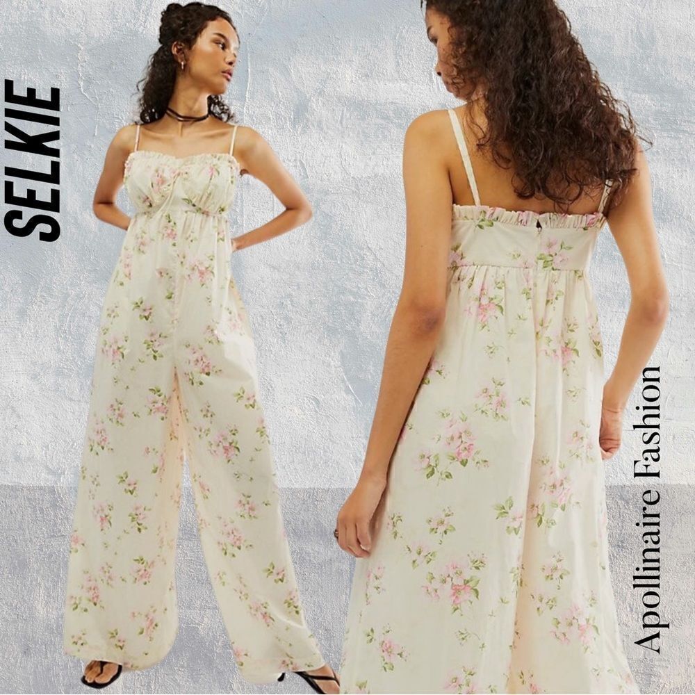 SELKIE SUMMER HOME FLORAL JUMPSUIT SMALL NWT